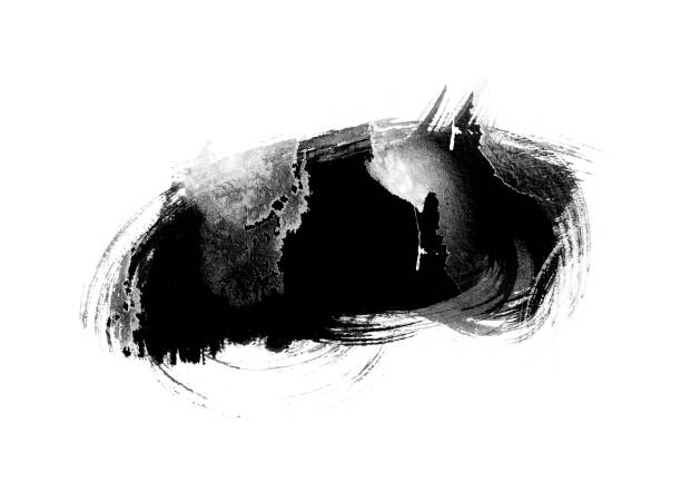 istock Black color graphic patches graphic brush strokes design effect element for background 1044113328