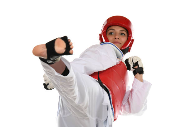 kampf gegen aufwand - padding tae kwon do helmet karate stock-fotos und bilder