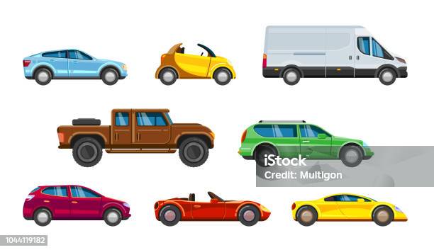 Vehicle Collection Urban Transportation In City Auto Stock Illustration - Download Image Now