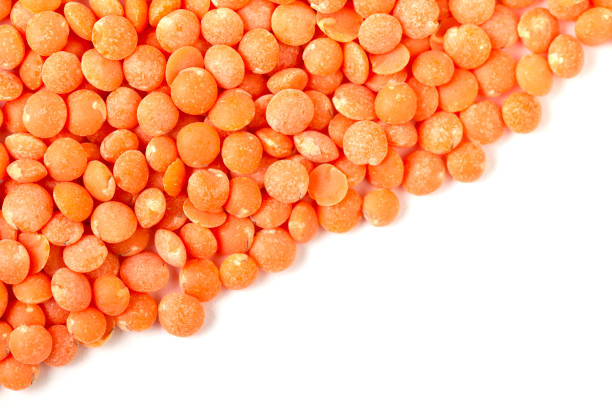 red lentils - lentil full frame macro close up imagens e fotografias de stock