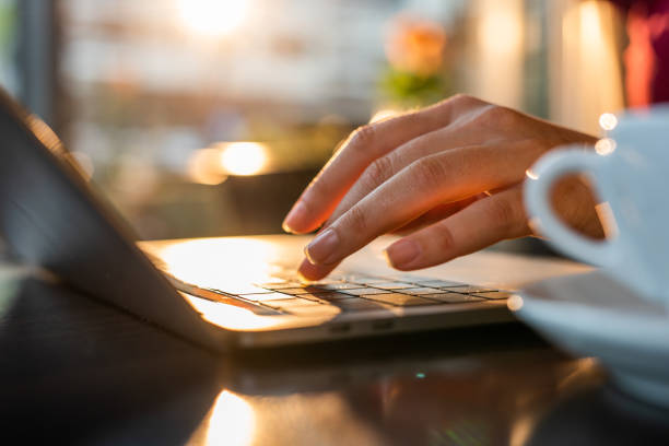 istock Close up of typing on laptop. 1044133576