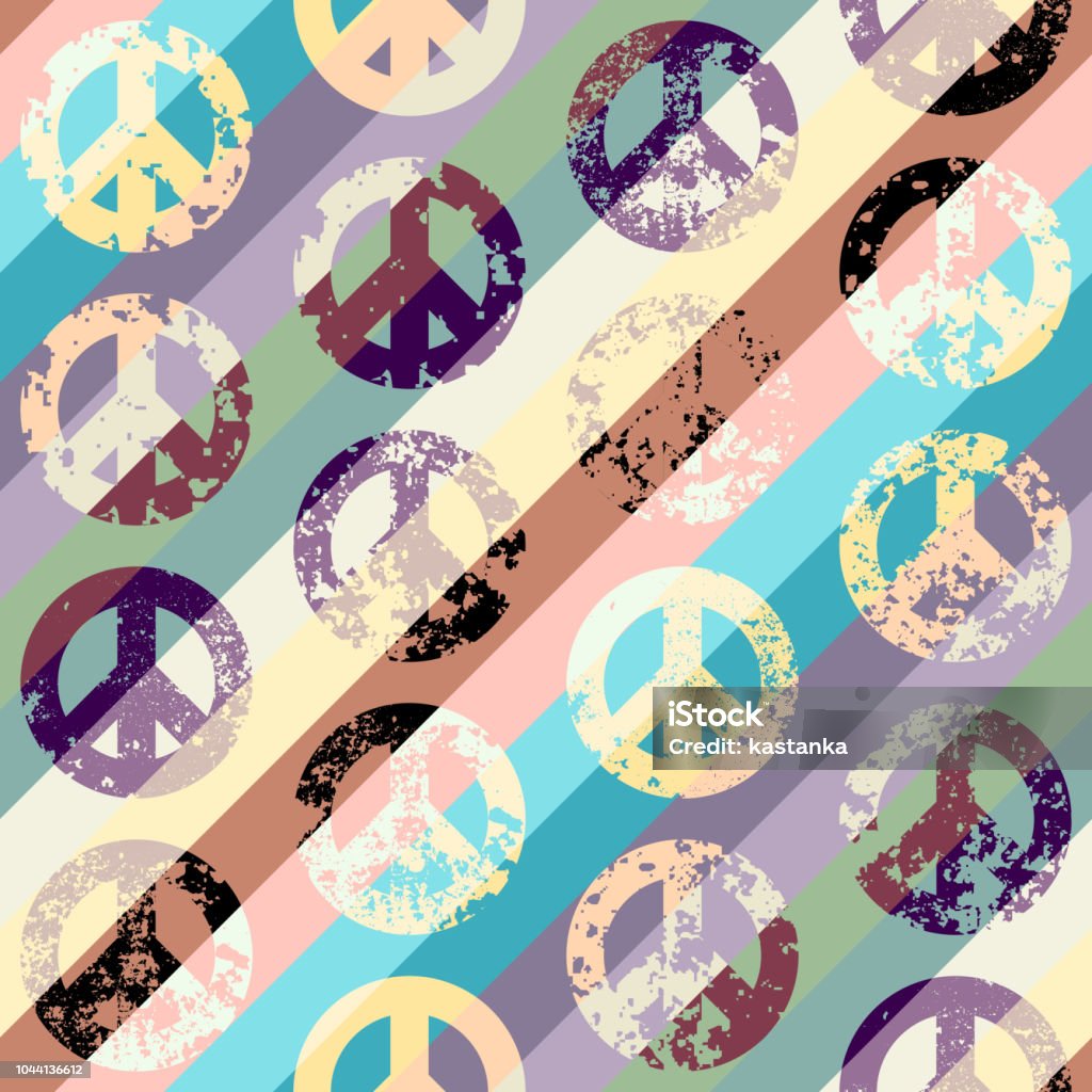 Peace Sign Pattern 70s Peace Signs Pattern Stock Illustration - Download Image Now - 1960-1969 ...