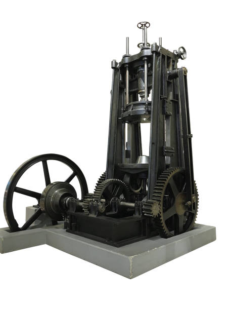 istock Old vintage metal press machine isolated over white background 1044146728