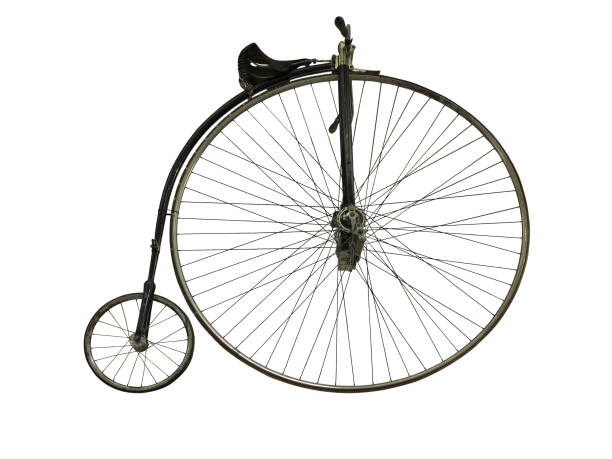 istock Vintage old retro bicycle isolated on white background 1044148902