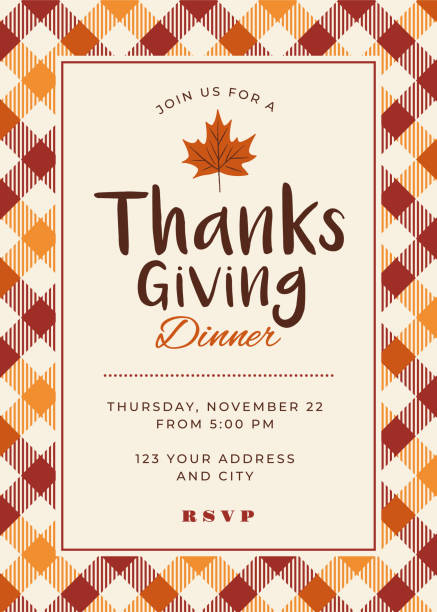 illustrations, cliparts, dessins animés et icônes de dîner de thanksgiving invitation template - thanksgiving turkey dinner dinner party