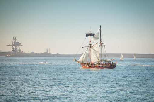 Historic sailing ship on the sea