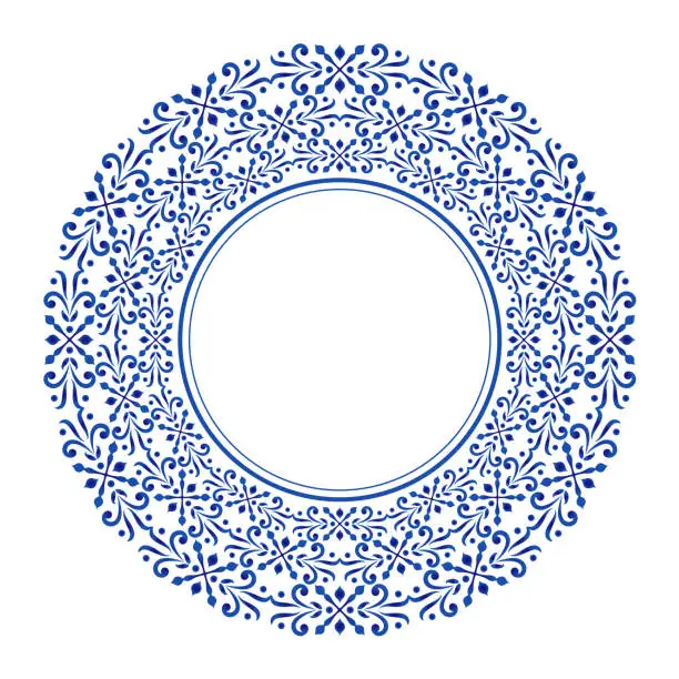 Vector illustration of porcelain decorative round