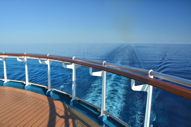 Cruise ship stern Cruise ship stern. Wake at Caribbean Sea vista posterior stock pictures, royalty-free photos & images