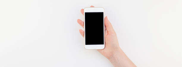 istock Woman hand with smartphone mock up 1044165206