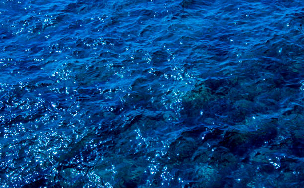 istock Blue deep sea foaming water background 1044172666