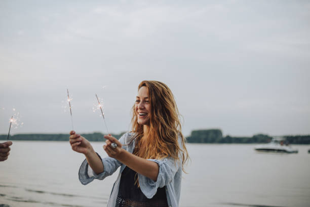 istock The girl enjoys a party 1044181806