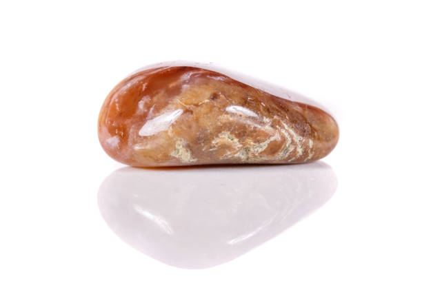 istock Macro mineral stone jasper on a white background 1044181822