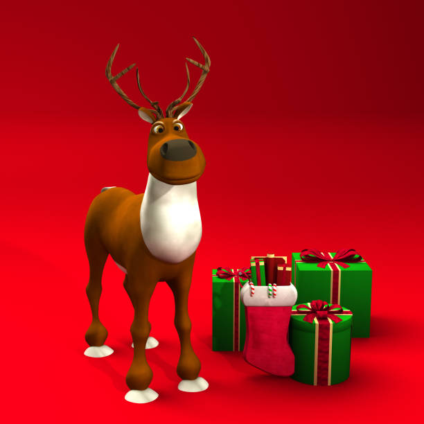 istock Reindeer, Santa and Gifts 1044185628