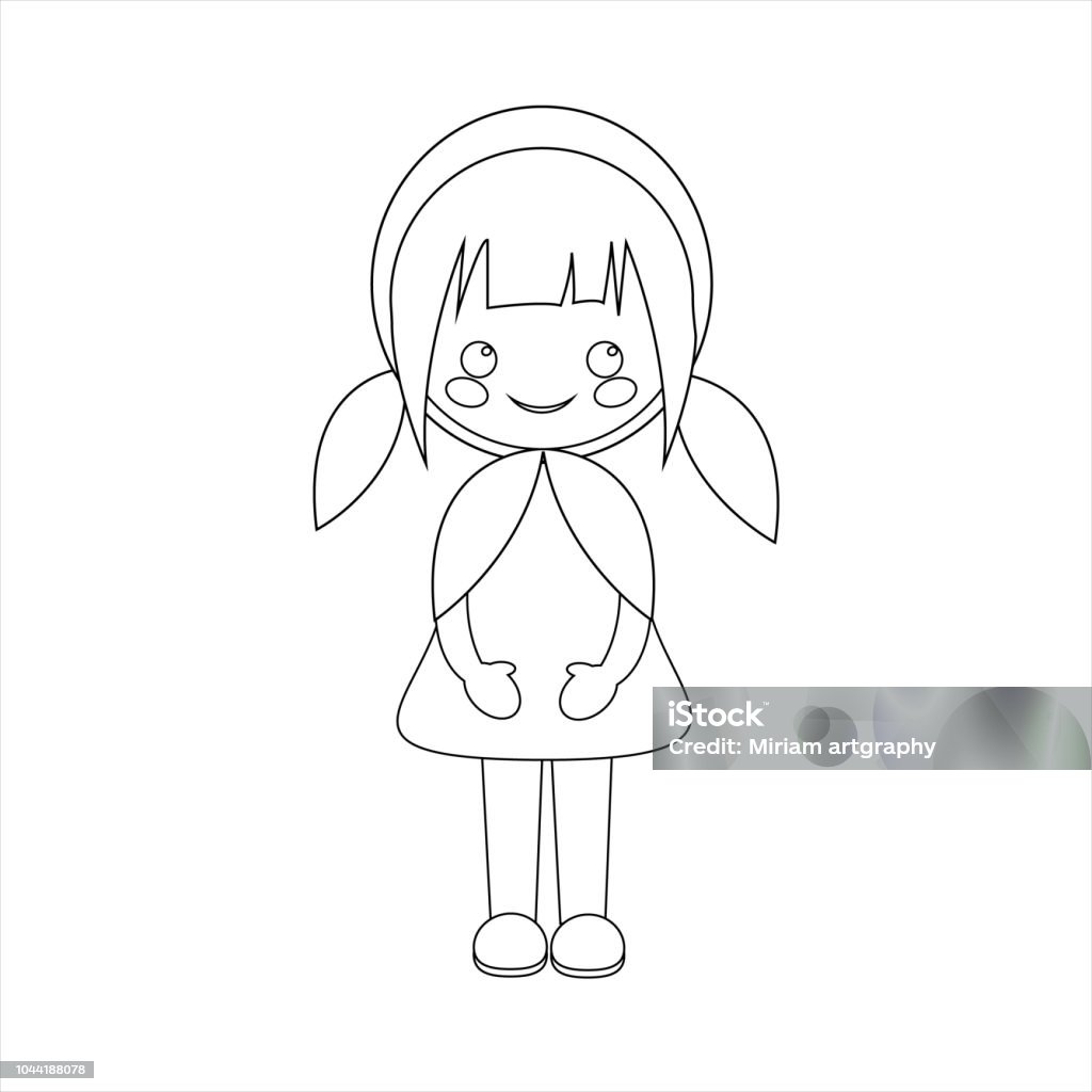 Petit Chaperon Rouge Dessin Facile Simple Vecteur De Standing Du Petit Chaperon Rouge Avec Une Robe Et Deux Tresses À Ligne Noire Pour Pouvoir Peindre Lorsque Vous Limprimez Vecteurs libres de droits et plus d'images vectorielles de