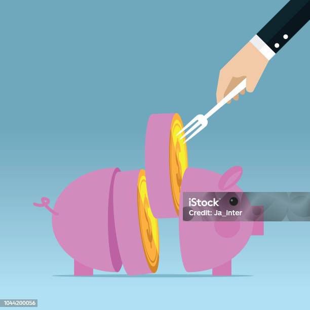 Piggy Bank Stock Illustration - Download Image Now - Dividing, Pension, Cutting