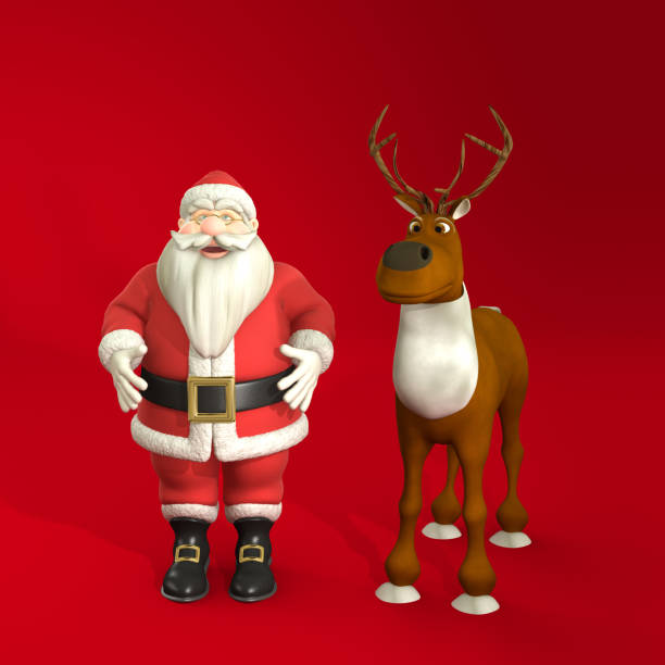 istock Reindeer, Santa and Gifts 1044200846
