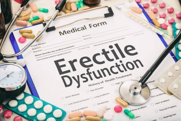 Medical form, diagnosis erectile dysfunction stock photo
