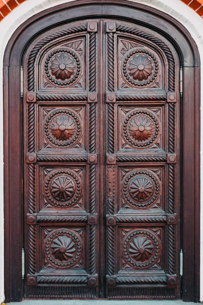 istock Decorated wooden door 1044206210