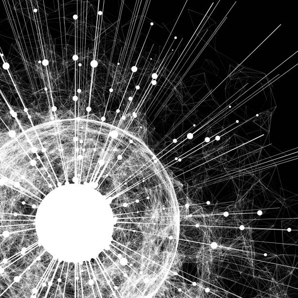 istock Abstract White Network, In the Center the Shape of the Sphere. 1044207070