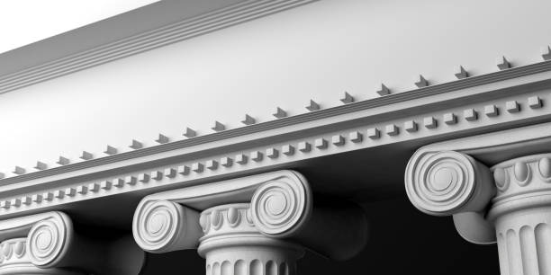 istock Marble pillars building detail. 3d illustration 1044211228