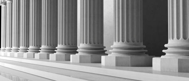 istock Marble pillars building detail. 3d illustration 1044211286