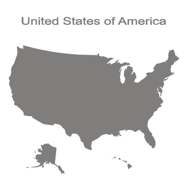 monochrome set with map of united states of america monochrome set with map of united states of america for your design europe map white stock illustrations