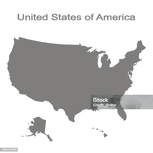 Monochrome Set With Map Of United States Of America Stock Illustration - Download Image Now