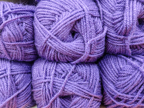 Balls Of Purple Wool For Knitting And Craft Stock Photo - Download Image  Now - Art And Craft, Ball Of Wool, Colors - iStock