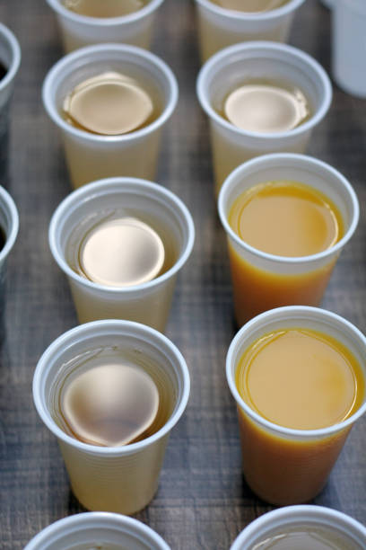 istock Disposable cups with soda and juices 1044231964
