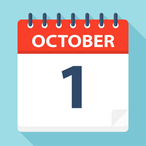 October 1 - Calendar Icon October 1 - Calendar Icon - Vector Illustration flat calendar icon stock illustrations