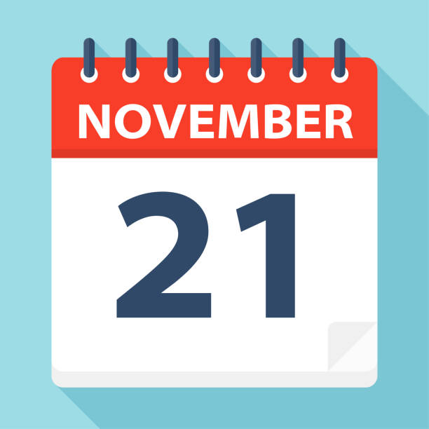 November 21 Calendar Icon Stock Illustration - Download