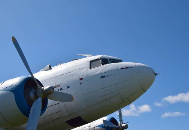 istock front end of an historic aircraft the DC-3 1044232762