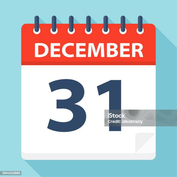 December 31 Calendar Icon Stock Illustration - Download Image Now - December, Number 31, Calendar