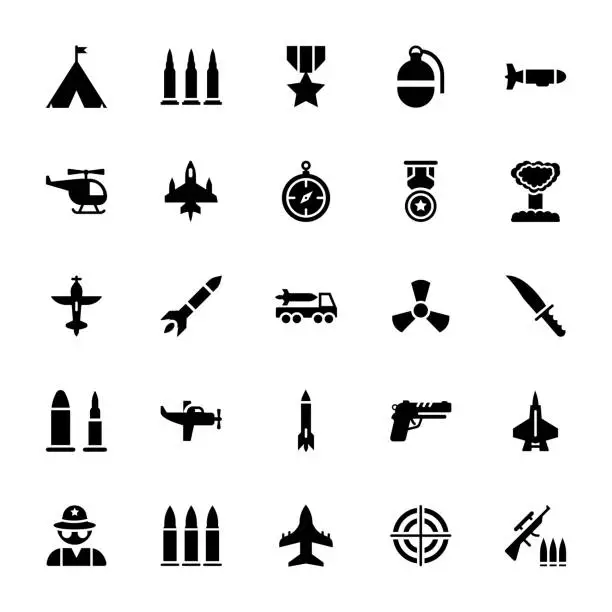 Vector illustration of Tactical Gears Icons Pack