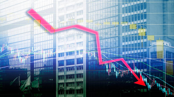 istock Composing with business building and stock chart  background 1044242814