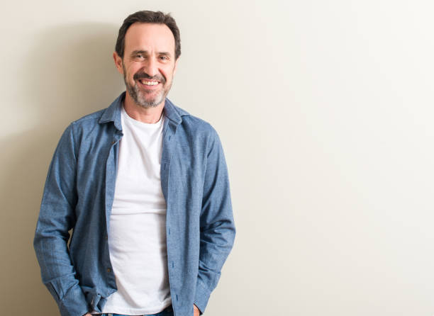 istock Senior man with a happy face standing and smiling with a confident smile showing teeth 1044244866