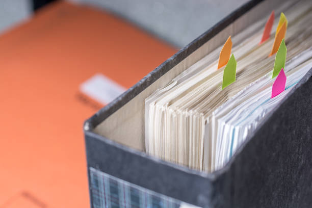 istock Folder with grip guides for faster search 1044247368