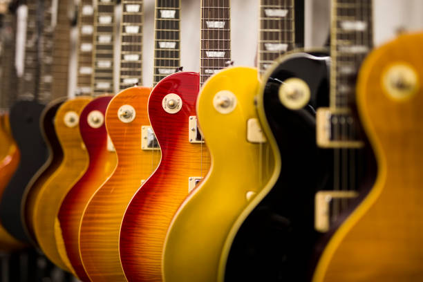 istock Closeup of electric guitars 1044263386
