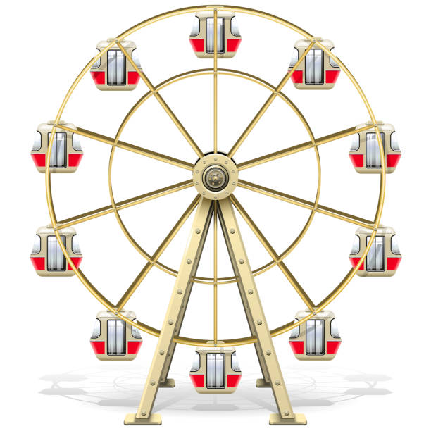 ilustraciones, imágenes clip art, dibujos animados e iconos de stock de rueda de ferris del vector - ferris wheel carnival amusement park wheel