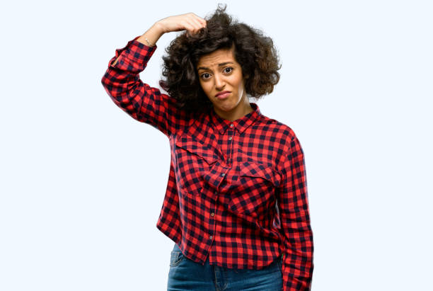 istock Beautiful arab woman doubt expression, confuse and wonder concept, uncertain future 1044268258