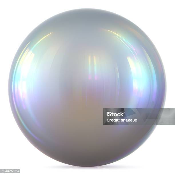 Ball Silver Sphere Chrome White Round Button Basic Circle Pearl Stock Photo - Download Image Now