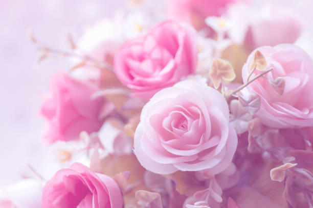 istock Beautiful decoration artificial rose flower background 1044270646