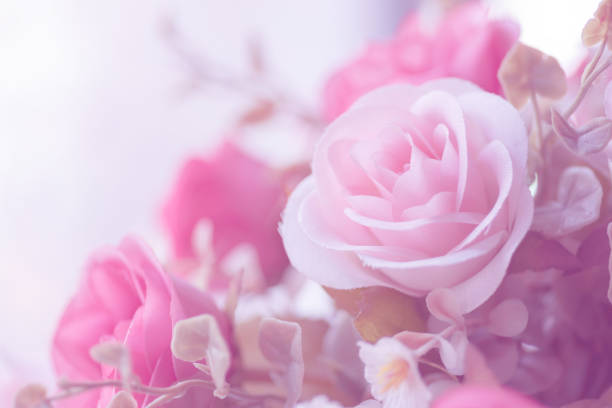istock Beautiful decoration artificial rose flower background 1044270668