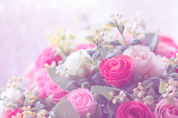 istock Beautiful decoration artificial rose flower background 1044270676