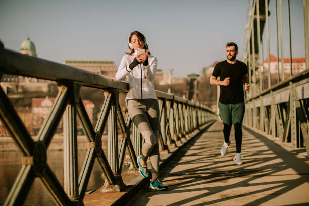istock Young couple have training in urban enviroment 1044270966