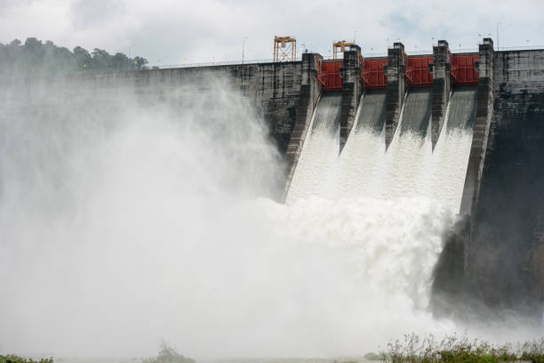 istock The overflow water in these dams goes through spillways into the rivers 1044271114
