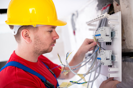 Building Electration Construction Of Electric System Inside A Building Stock Photo ...