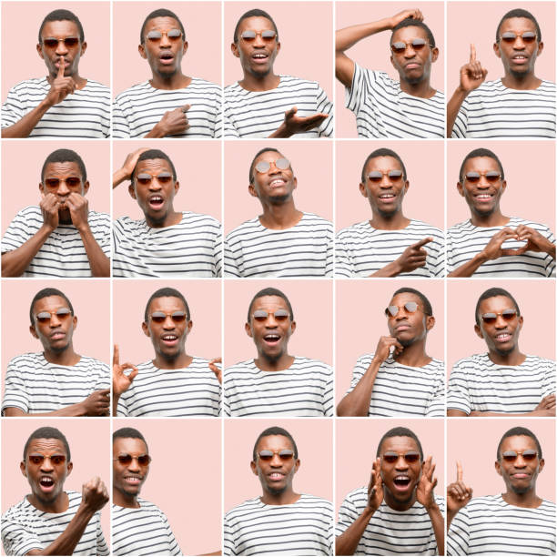 istock Young african man, different emotions collage over pink background 1044276770