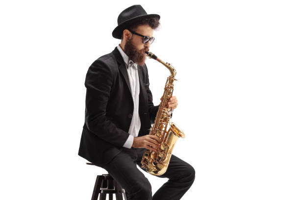 istock Jazz musician playing saxophone 1044287886