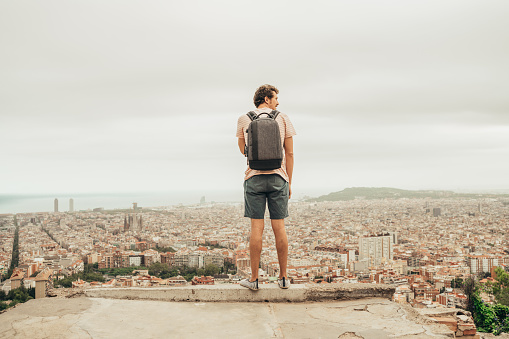 Man looking at Barcelona